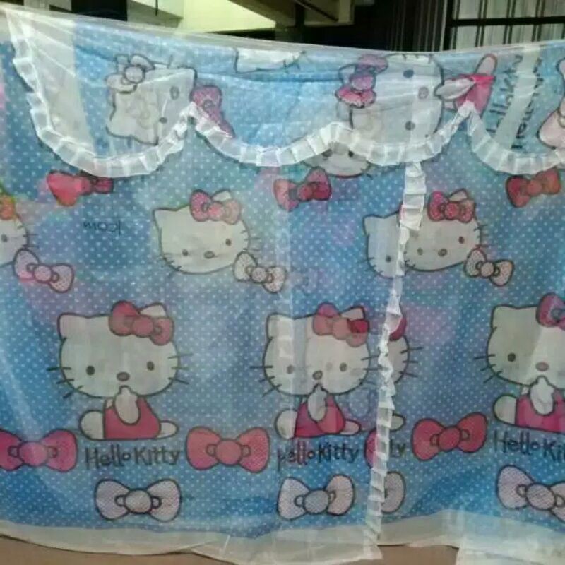 Kelambu tidur persegi motif hello kitty