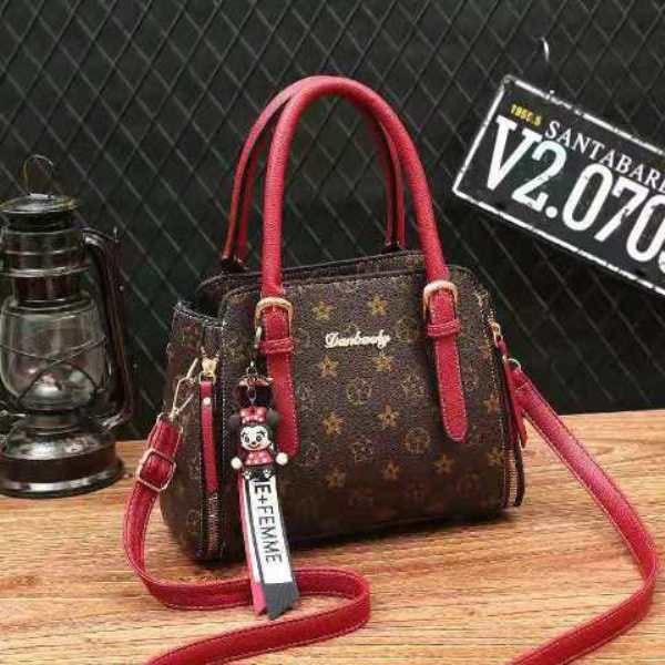 ZC 2855 RISCE TAS HAND BAG GANTUNGAN MINNIE MOUSE IMPORT WANITA CEWEK PEREMPUAN BATAM MOTIF FLOWER