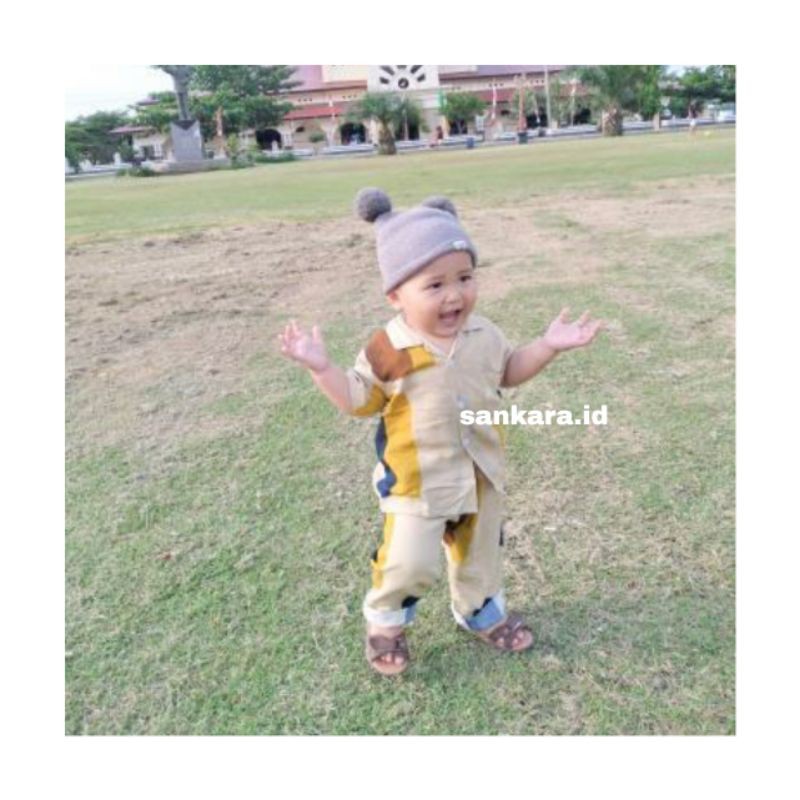 Setelan baju piyama anak rayon / baju pendek celana panjang / baju tidur anak