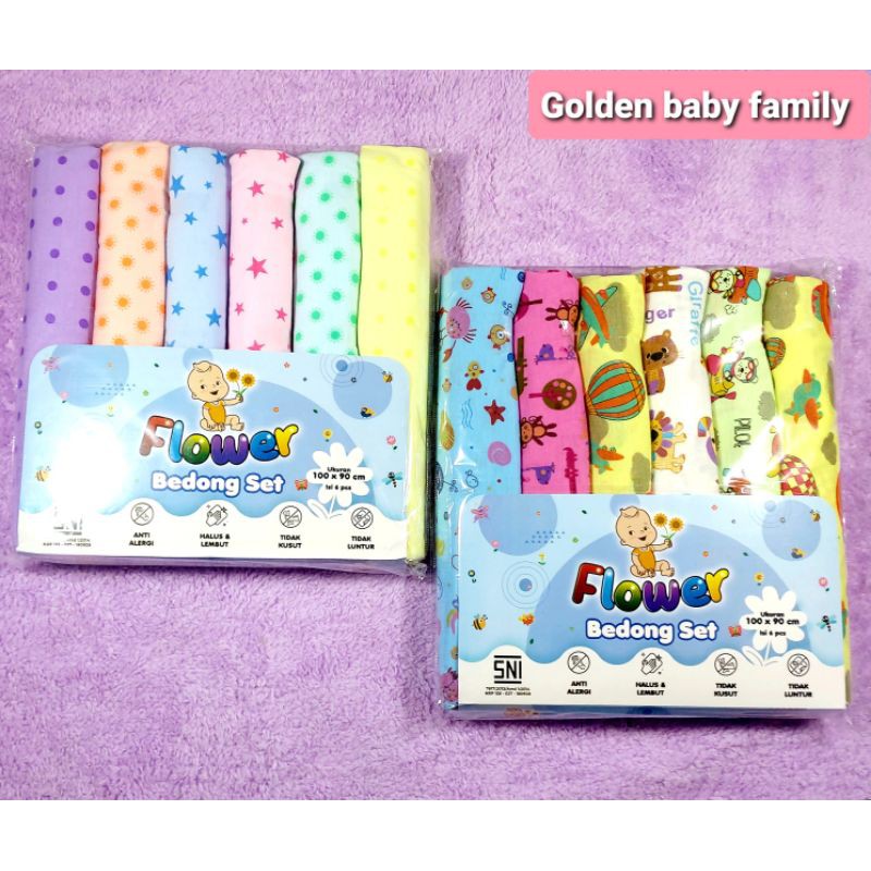 6in1 Bedong FLOWER/OWIE Polos Tua, Muda/ Motif Polkadot Star, Boneka uk. 90 x 100/115 x 90 cm