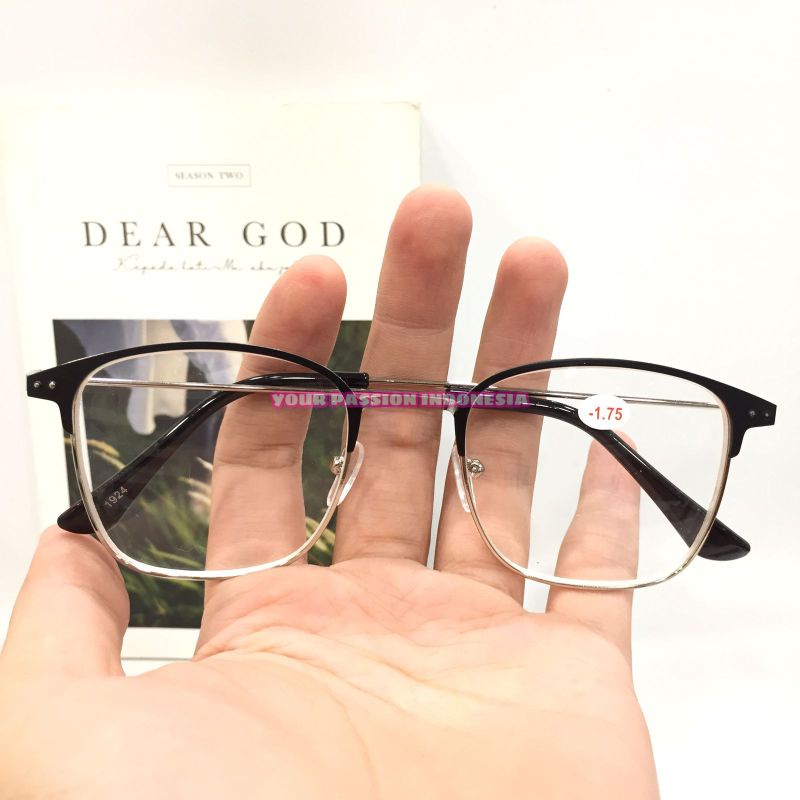 1924 Kacamata Minus -0.50 sd -4.00 Model Kotak Cowok Cewek