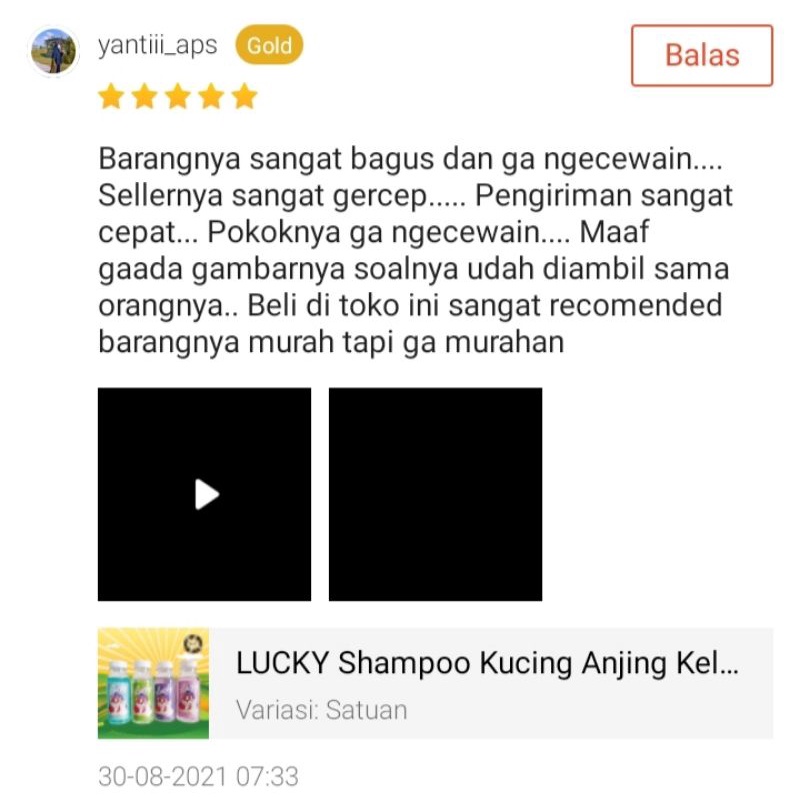 LUCKY 100 - Shampoo Kucing Anjing Kelinci ANTI KUTU &amp; JAMUR MURAH Kental Wangi 100 ml