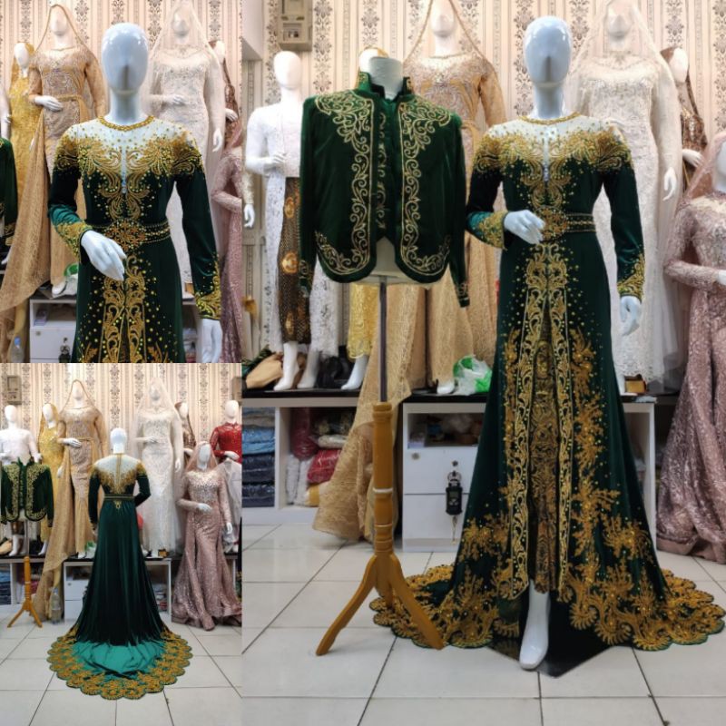 GAUN PENGANTIN BLUDRU MEWAH | GAUN PENGANTIN MUSLIM | BAJU PENGANTIN BLUDRU | BUSANA PENGANTIN