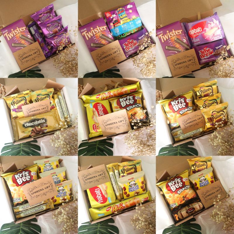 

Snack Box Part 5 / Snack Box Termurah / Hampers Snack / Kado unik untuk sahabat / kado murah