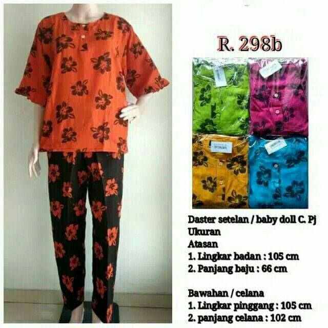 Daster setelan baby doll cp piyama batik dewasa jumbo