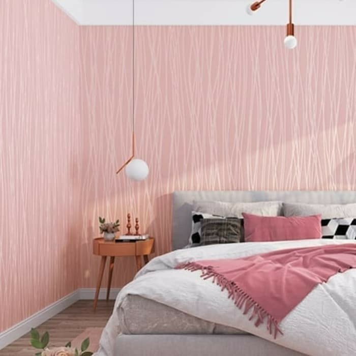 Wallpaper Sticker Dinding Motif Tekstur Pink Ukuran Panjang 10Meter x Lebar 45Cm