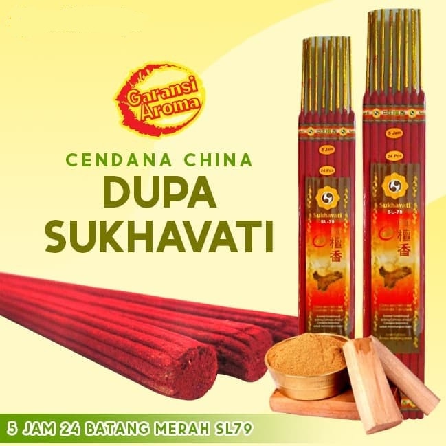 Dupa Hio Wangi Harum Cendana China Merah Sukhavati 5 jam 24 batang