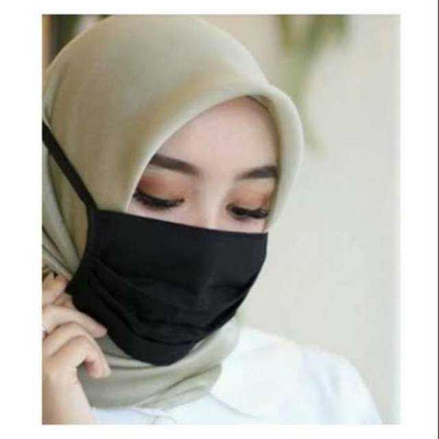 Masker kain hijab masker kerudung masker tali kain high qualitu bahan bagus anti bacteri