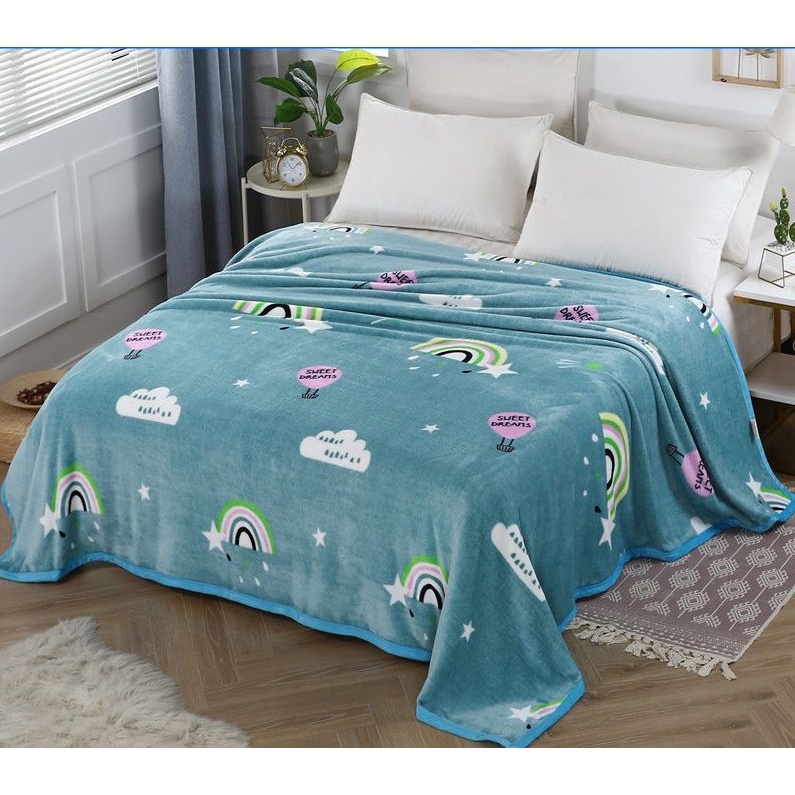 Selimut Bulu Halus 140x190 Motif Dewasa Aesthetic Blanket Termurah Terlaris Berkualitas New Arrival-PELANGI