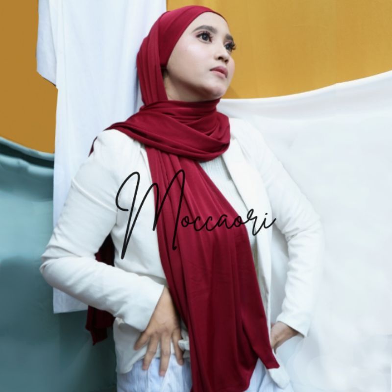 JERSEY PREMIUM IMPORT PASHMINA HANA 180x75/ 180cmx75cm/ Soft /Malaysia / Hijab No segitiga/No Kaos-MAROON