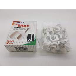 Klem Jepit Kabel 7, 8, 9, 10, 12 mm MEET Round Cable Clips Clamp DIJAMIN PAKU BETON