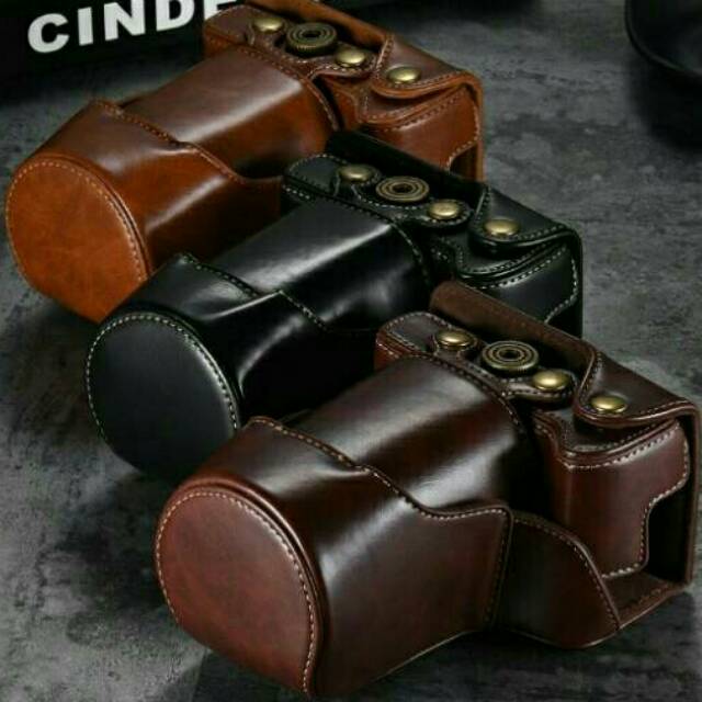CANON EOS M6 LEATHER CASE CAMERA (TAS KAMERA CANON EOS M6 MIRRORLESS DSLR MURAH)