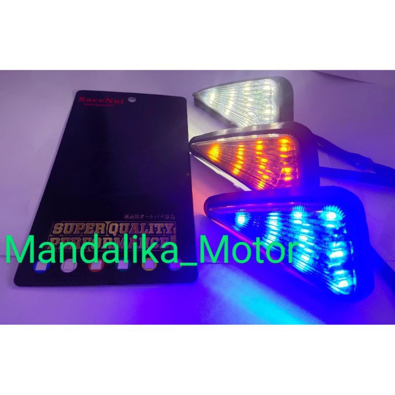 Sen Tempel Fearing Lampu Sein Tempel Segitiga LED Universal Buat R15 V2 V3 Vixion Ninja RR Ninja fi 250 R25