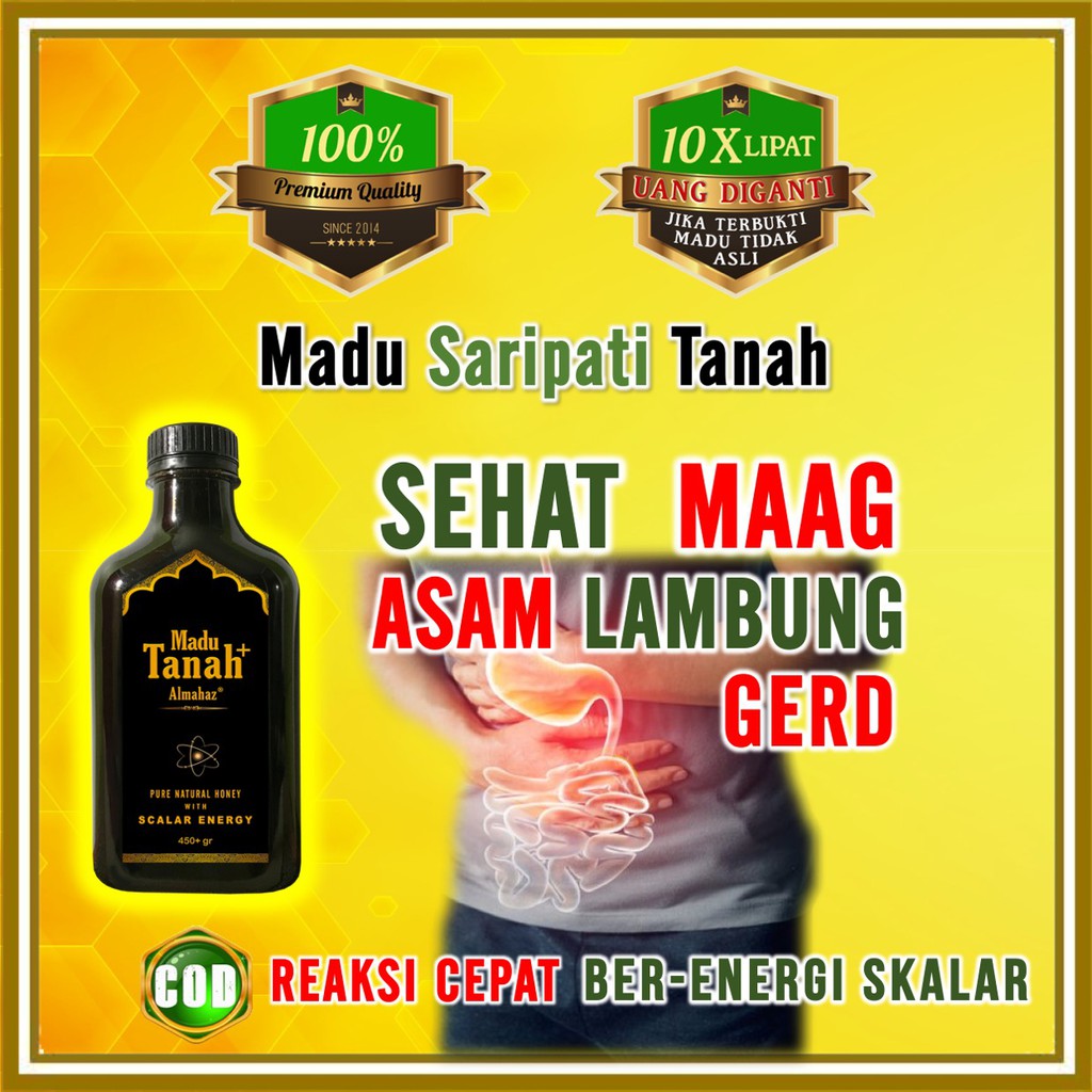 Almahaz Madu Hitam Pahit Madu Tanah Herbal Obat Maag Asam Lambung GERD Mual Kembung Reaksi Cepat