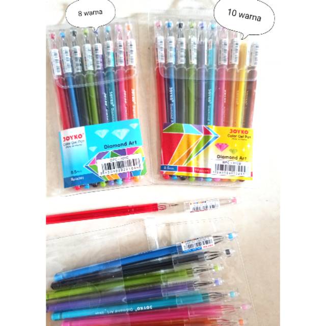 

Bolpen diamond joyko set 8 warna / pen diamond joyko set 10 warna.