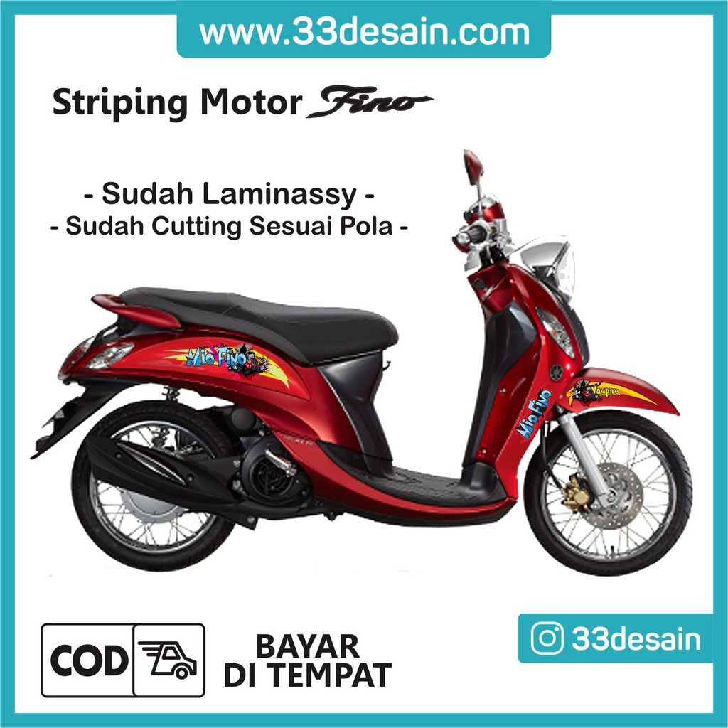 Aksesoris Stiker Motor Sticker Striping Motor Fino Mio Fino 13 33Desain Shopee Indonesia