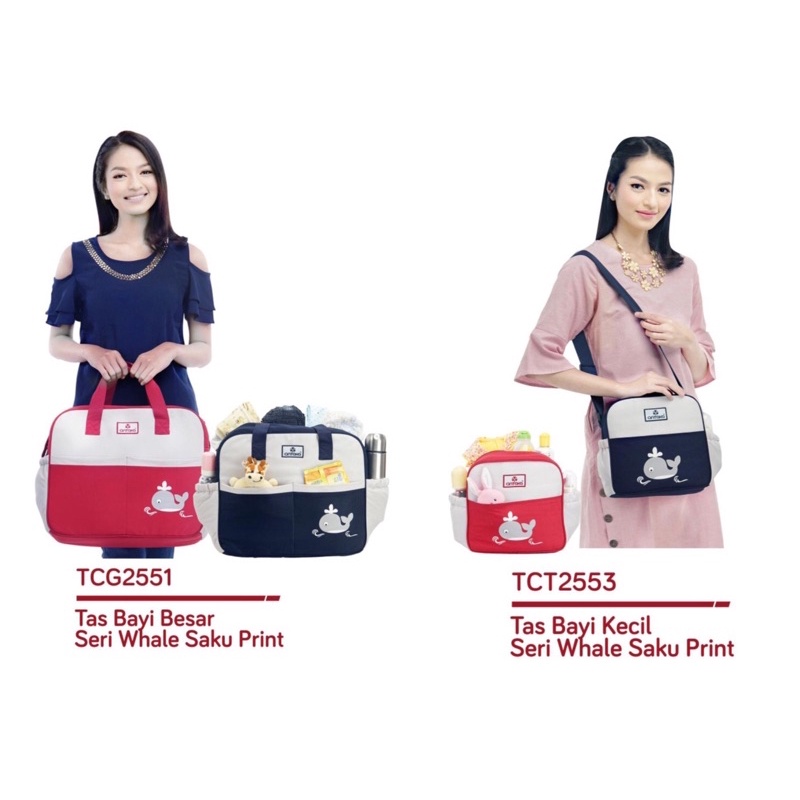 CINTAKA TAS SAKU PRINT TAS BAYI BESAR TCT 2551 &amp; TAS BAYI KECIL TCT 2553 WHALE SERIES Diaper Bag