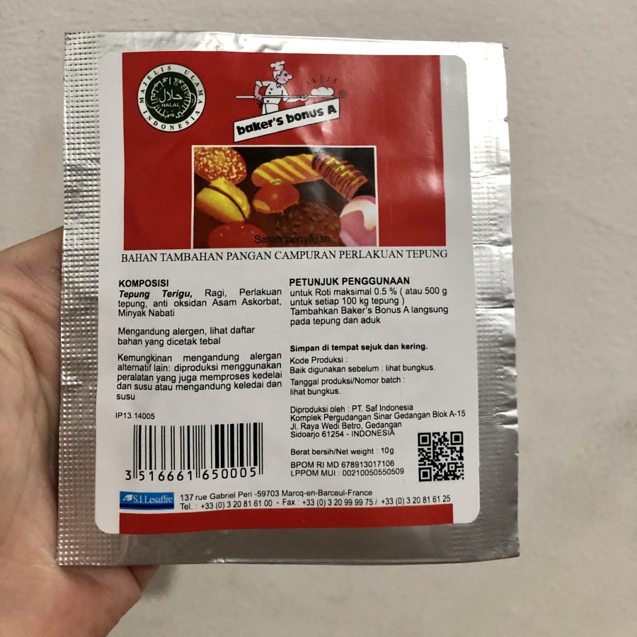

Bread Improver Bakers Bonus baker bonus A Pengempuk Roti halal 10gr