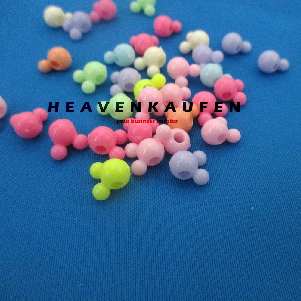 Manik Manik Beads Mouse Kecil 6 mm Diameter Lubang 2 mm Mix Warna Per Pack isi 50 Pcs