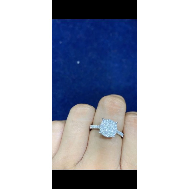 Cincin Bulat Baris 1 Masputih Berlian Medan Asli