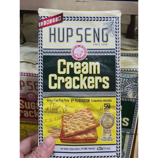 

Hup seng cream crackers 428gr/biskuit asin