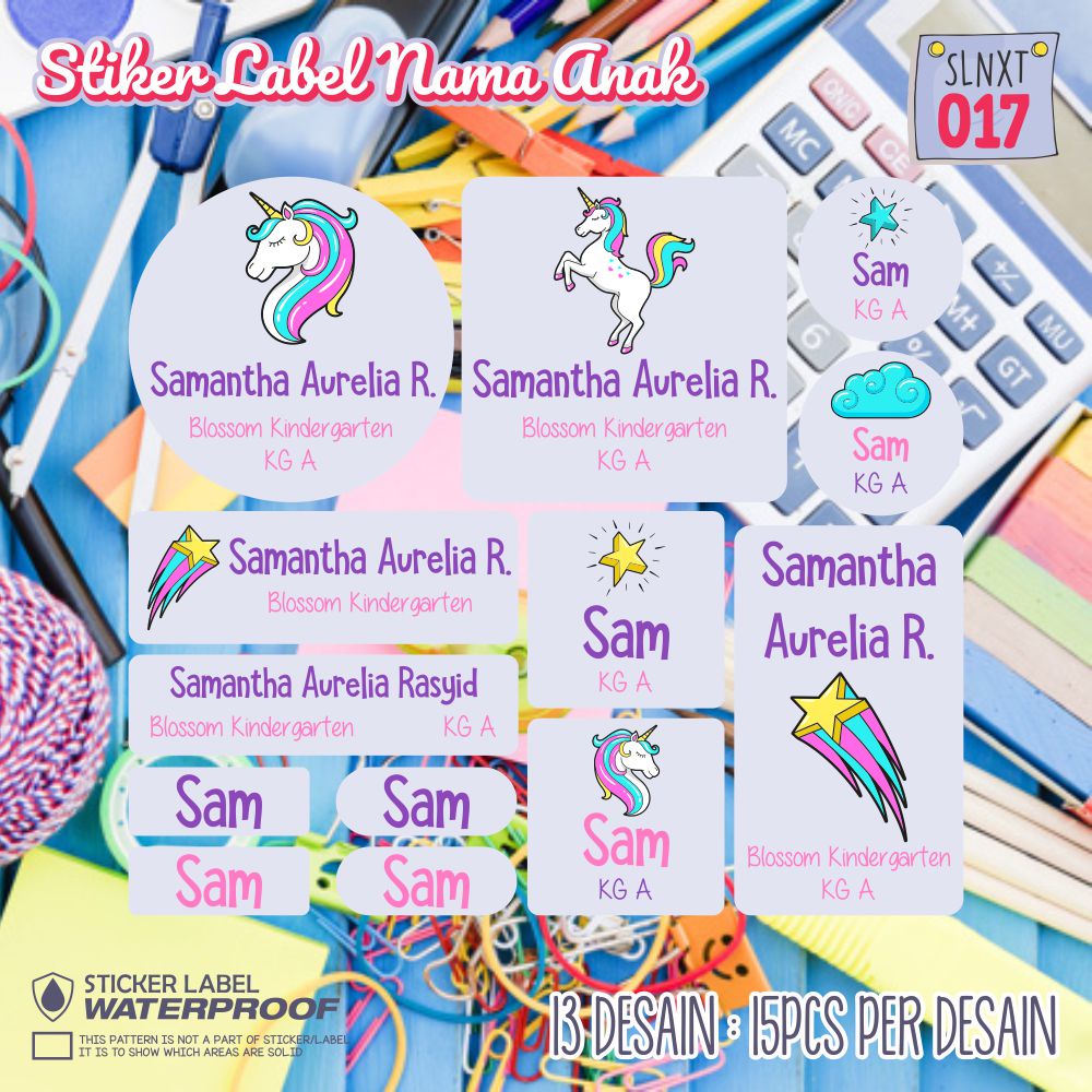 

stiker label nama waterproof anak murah sekolah sepatu buku SLNXT 017