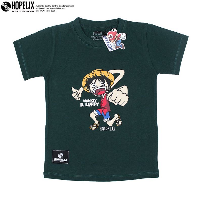 Kaos Anak Distro Laki Laki Umur 1-12 Tahun Cotton Karakter Luffy