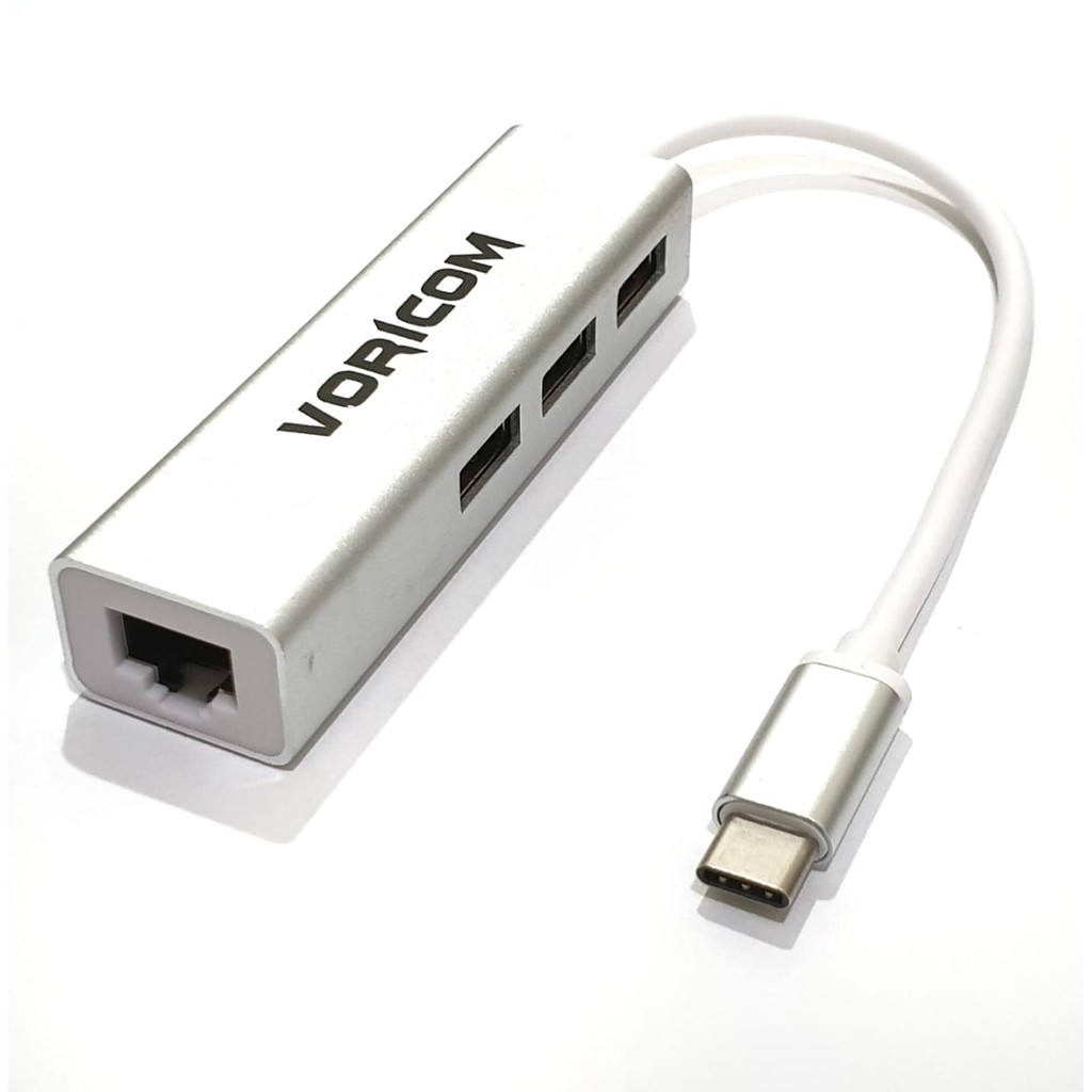 USB HUB 3 Port USB Type C include Lan Fast Ethernet VORICOM