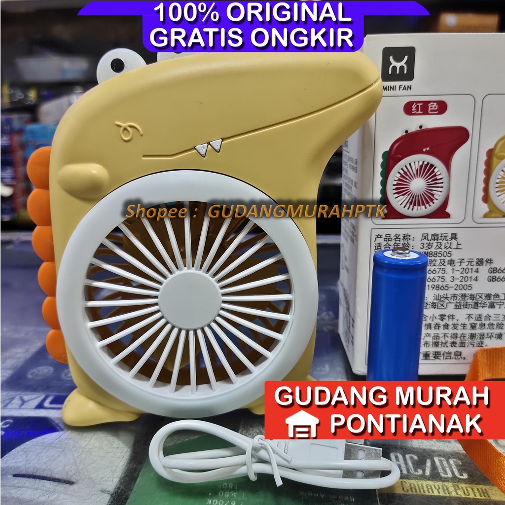 Kipas Angin Portable Charge Model Buaya Chaby Baby Croco pakai cas bisa bawa bawa jalan