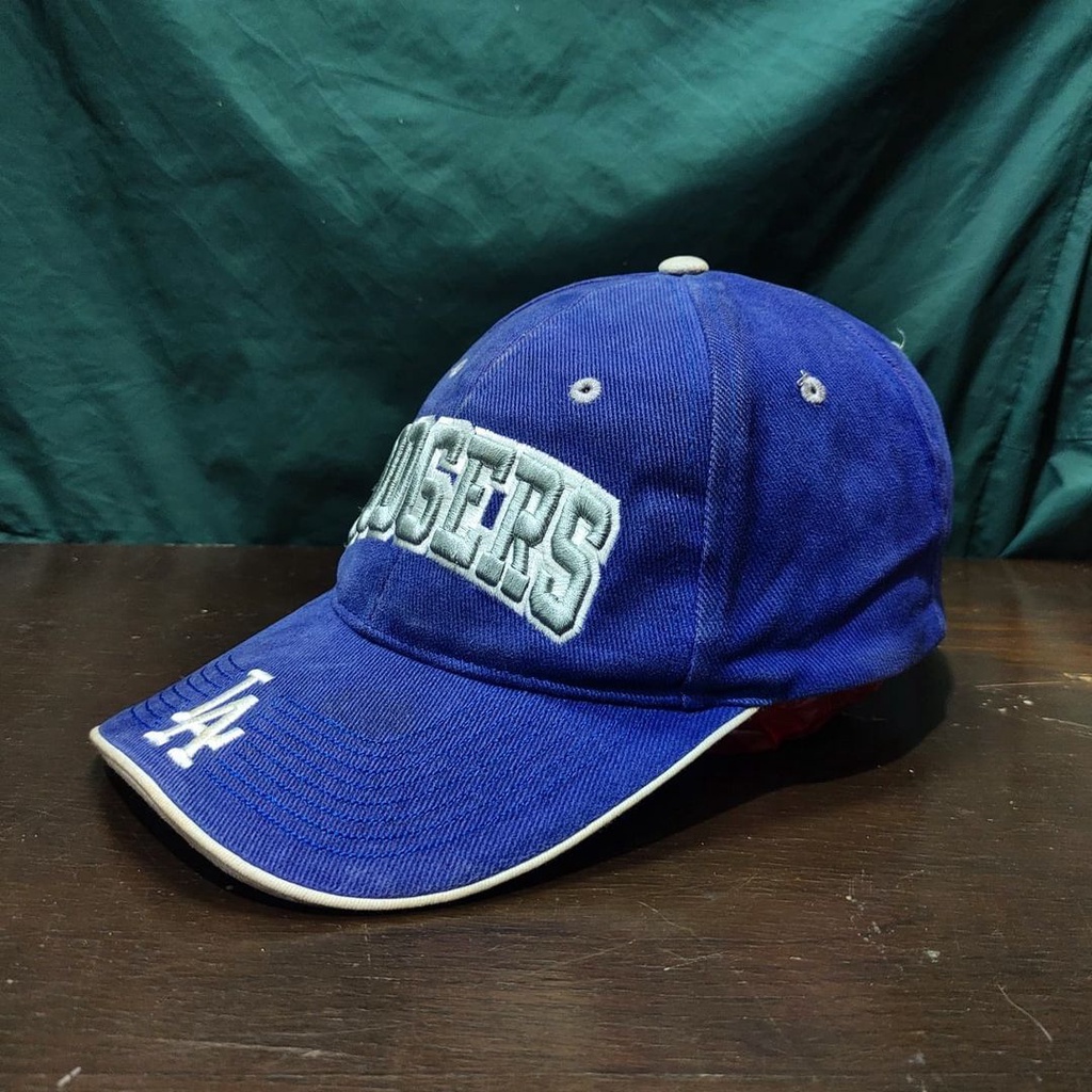 TOPI BASEBALL DODGERS VINTAGE JADUL CAPS AKSESORIS TRUCKER IMPORT CEWE COWO HATS BIRU BISBOL