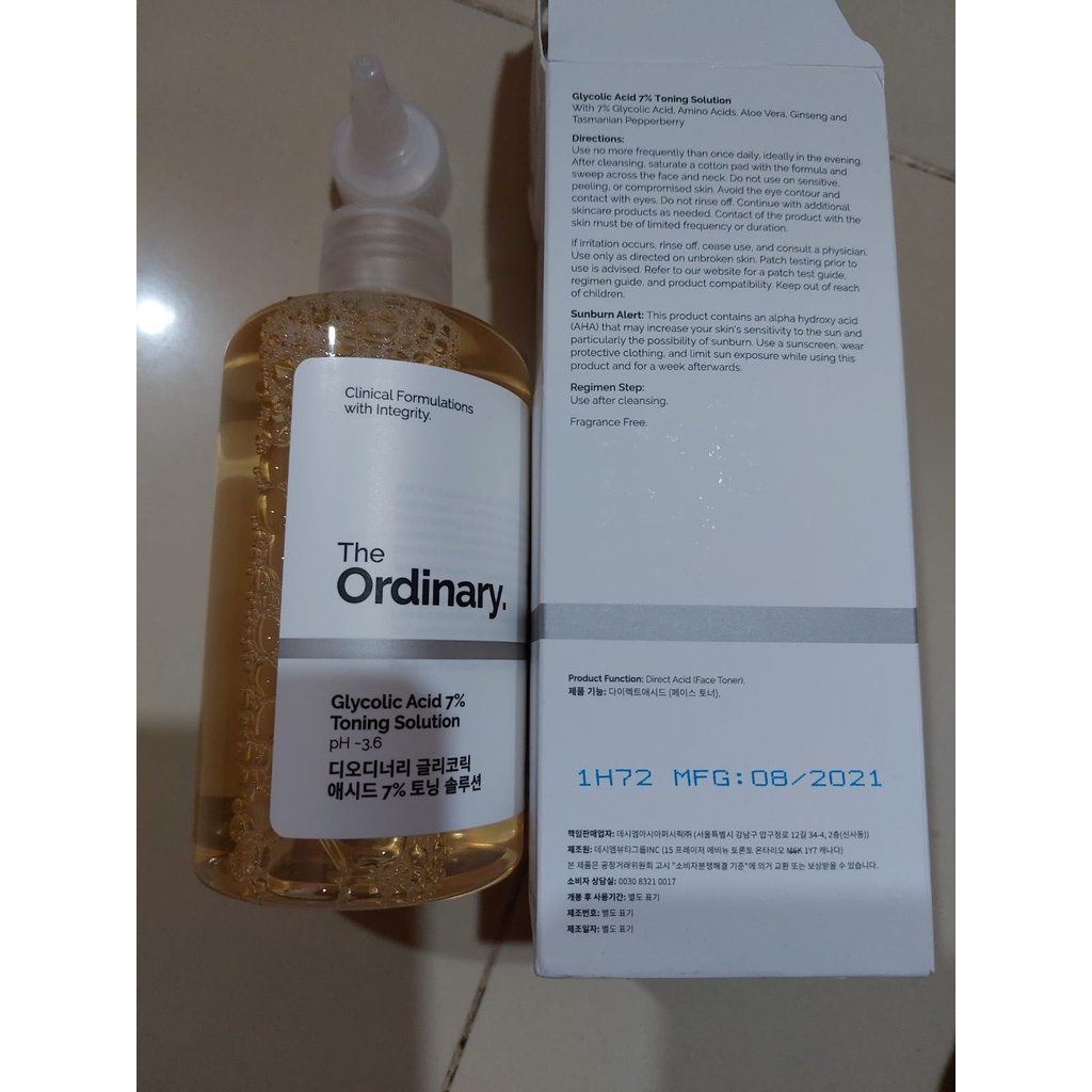 ORIGINAL The Ordinary Deciem Glycolic Acid 7% Toning Solution Toner Ordinary 240ml