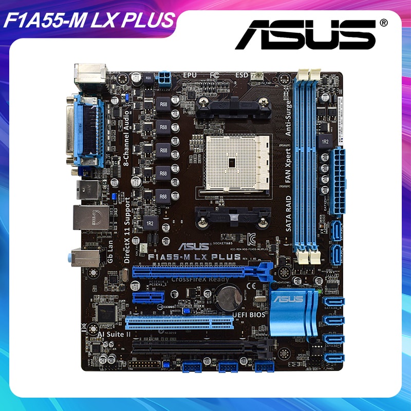 PREORDER ASUS F1A55-M LX PLUS Socket FM1 AMD A55 Original PC Motherboard DDR3 32GB AMD A8-3870K A6-3