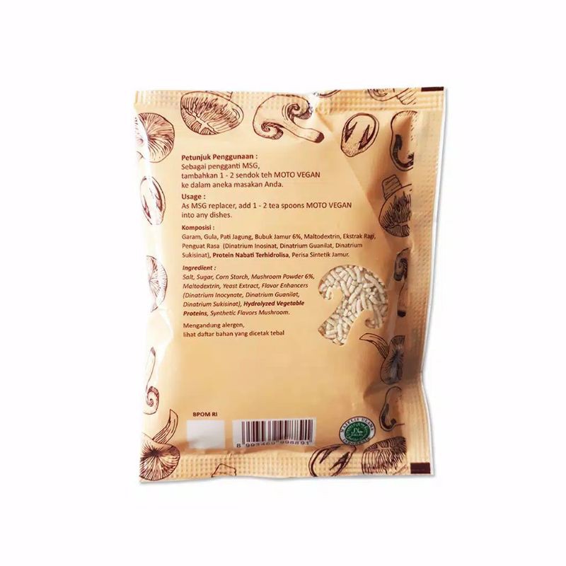 Kaldu Jamur Motovegan dari Bahan Alami Sachet 50 Gram