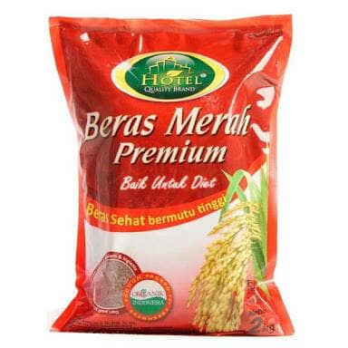 FM - Beras merah organik premium merk HOTEL 2Kg - baik untuk diet