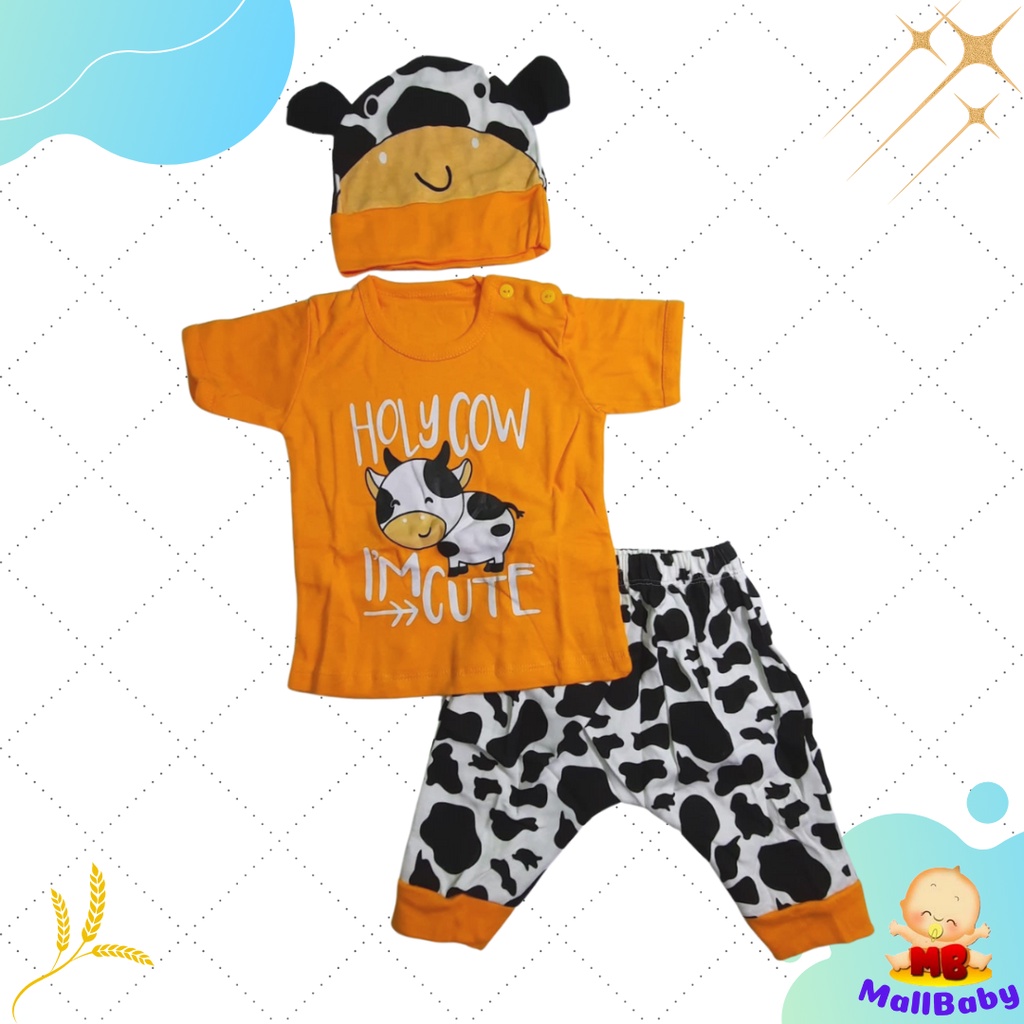 Baju Bayi Laki Laki 6-12 Bulan Setelan Bayi Laki Laki  Topi 1 Tahun HolyCow