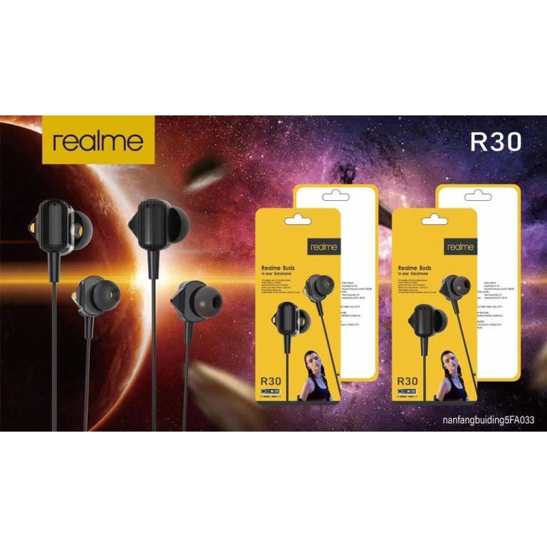 Handsfree Realme Buds R30 In-ear Earphone RMA101 Extra Bass Sound Quality