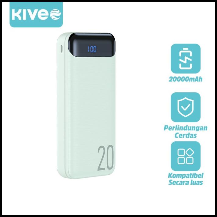 Kivee Power Bank 20000Mah Led L Dual Input Port Type C & Micro Usb