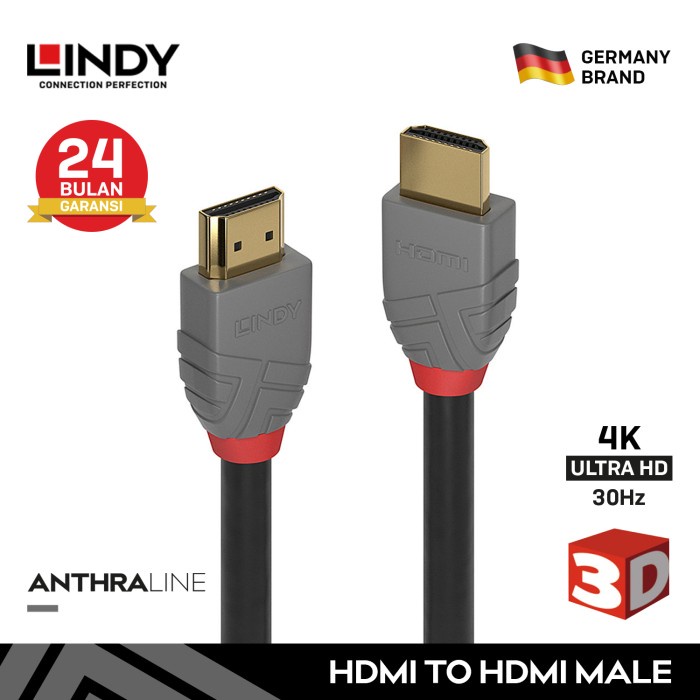 LINDY Kabel HDMI 1.4 15M 20M Standard HDMI Cable 4K 60Hz Anthra Line FHD ARC 36968 36969