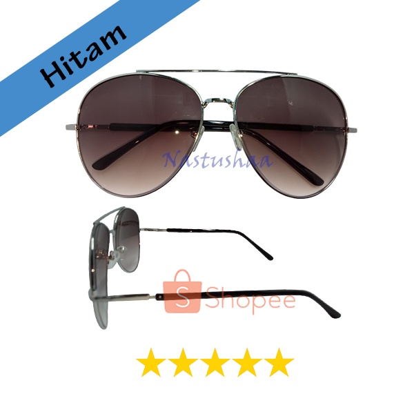 Kacamata Aviator Unisex Pria Wanita Warna Cokelat dan Hitam Terbaru Kaca Mata Fashion Hitam Anti UV400 Sunglasses