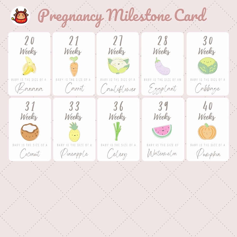 Pregnancy milestone card new design kartu selfie masa kehamilan baby mommy memory card