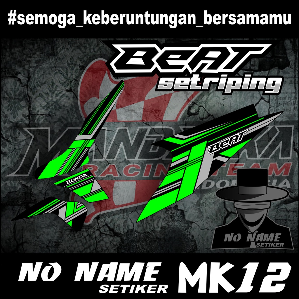 Striping Beat Karbu 2008 2009 2010 2011 2012 (mk12) Variasi Sticker Stiker Skotlet Motor Scotlite