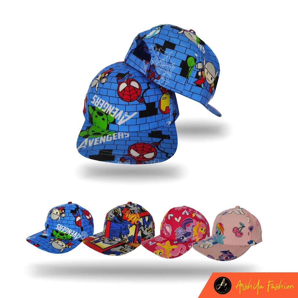 Topi Anak Sablon Sublim Karakter Lucu / Topi Anak Karakter / Arshila_fashion (TPA001)