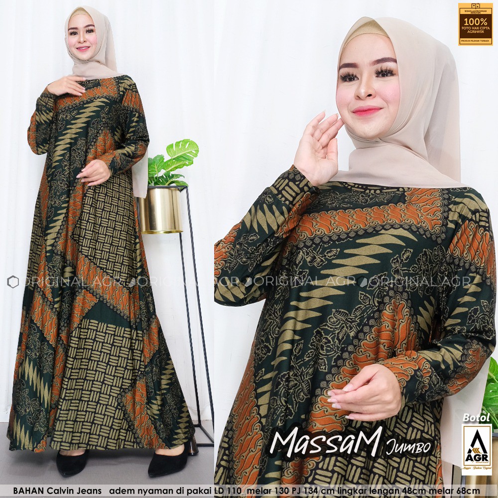 COD massam // best saller maxy // gamis kekinian // motif printing // cntik// fashion muslim jumbo