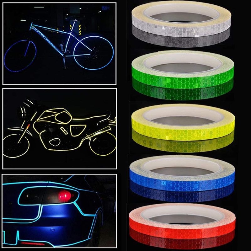 Reflective Tape/ Outdoor Safety Warning Lighting Sticker /Waterproof Bike Reflector Tape for Car, Bicycle, Motorcycle Rim Self-Adhesive DIY Decoration