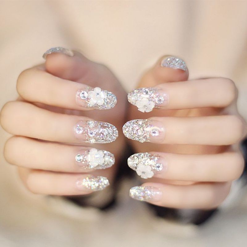 KUKU PALSU FREE LEM/ KUALITAS PREMIUM || fake nails kuku 3d kuku wedding Kuku Palsu 3D Nail Art/ (25