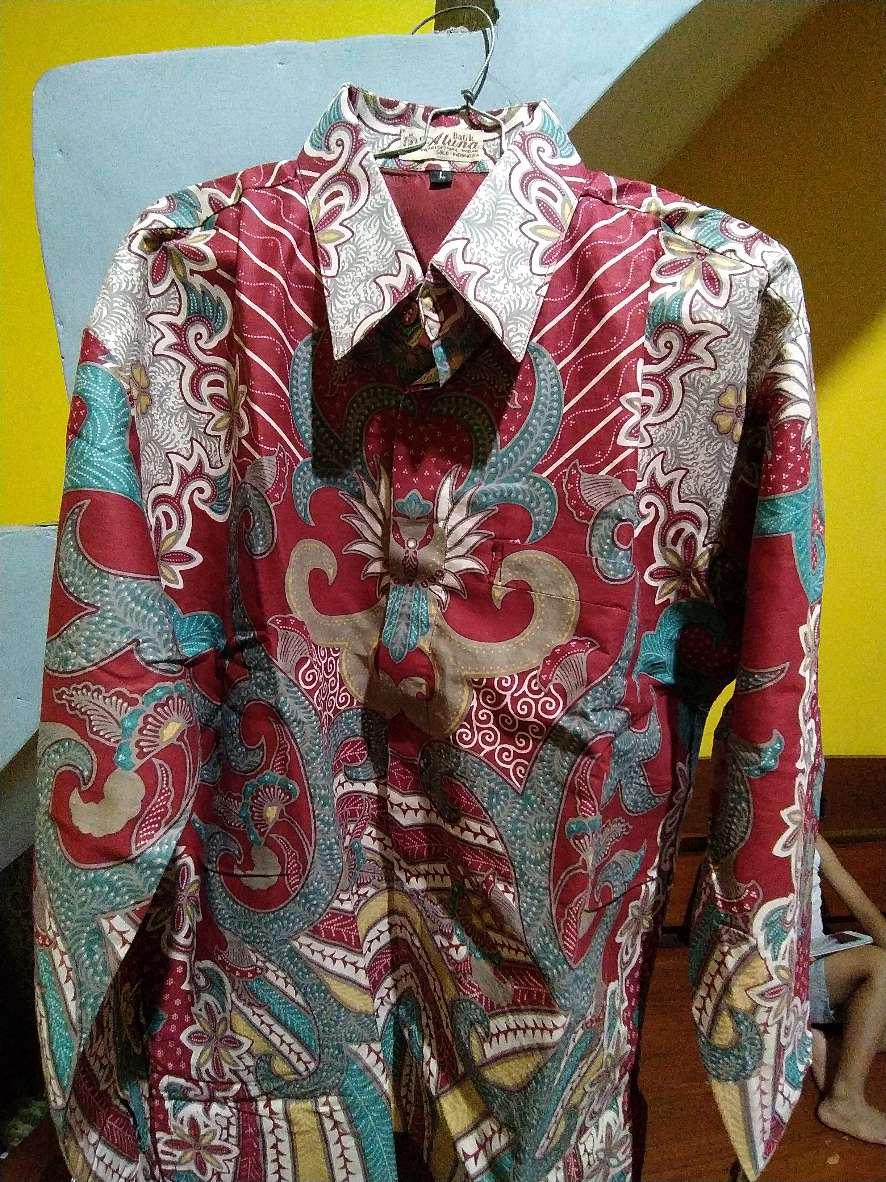 Kemeja Batik Pria Lengan Panjang Size M L Xl Xxl Bswart Batik Hrb026 Free Masker Batik