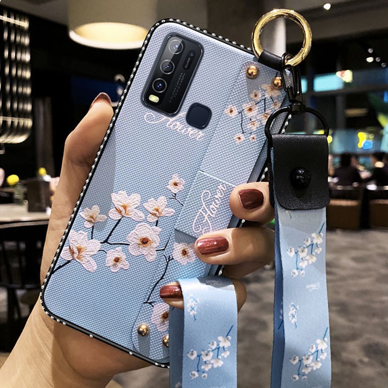 Vivo Y30 Y50 Soft Phone Case Rhinestone Cover Lanyard Shopee Indonesia