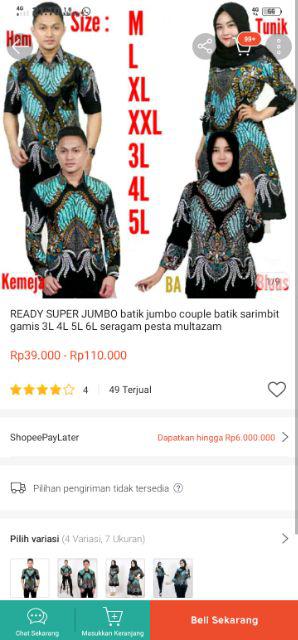 Ready Super Jumbo Batik Jumbo Couple Batik Sarimbit Gamis 3l 4l 5l 6l Seragam Pesta Multazam
