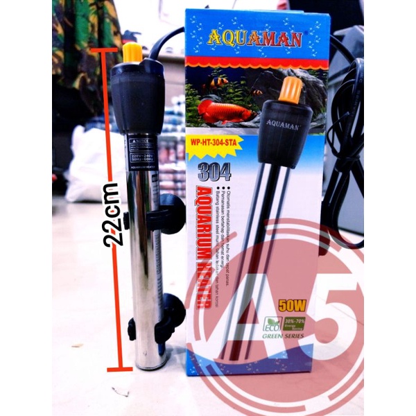 Pemanas Air Aquarium Heater Stainless AQUAMAN HEATER 50WATT