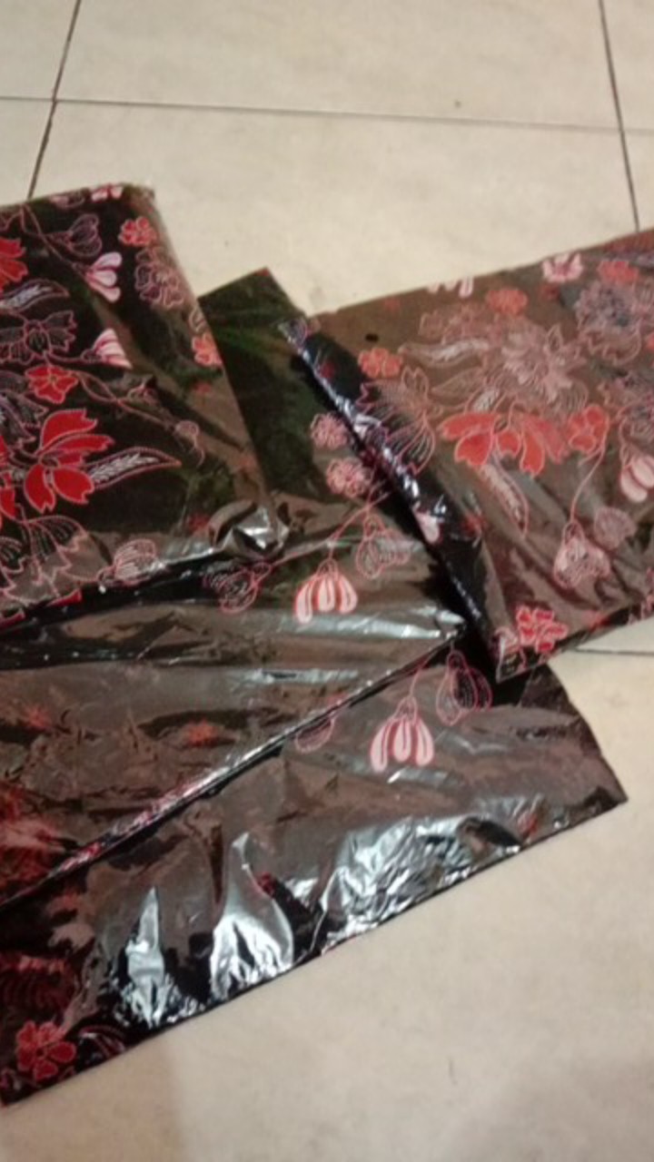 Batik Couple Keluarga Sania Ruffle Ori Ndoro Jowi Dnt Bunga Sakura Merah